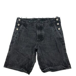 Forever 21 Mens Black Denim Button-Fly Shorts Size Small